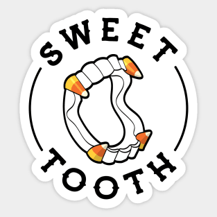 Halloween Candy Corn Fangs Sweet Tooth Sticker